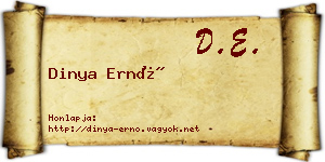 Dinya Ernő névjegykártya